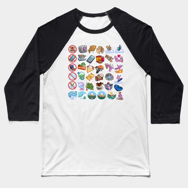 Sims 4 Snowy Escape Sticker Pack Baseball T-Shirt by BurritoKitty